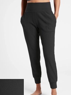Athleta Black Ribbed High-Waist Joggers plus size 1x
